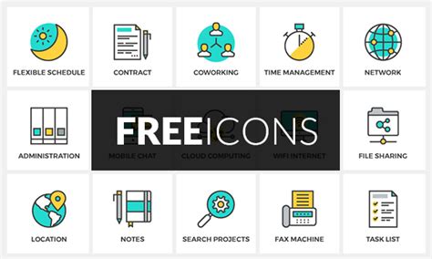 Freebie Freelance Flat Line Icon Set 37 Icons Png Svg Ai Eps