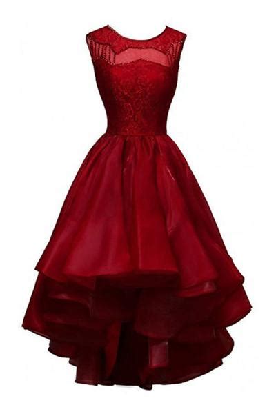 Glamorous High Low Organza Beading Prom Dresses Evening Gowns Party