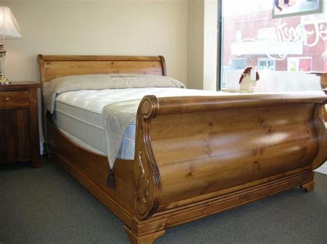Louisville Pine Sleigh Bed Solid Wood Mennonite Furniture Harts