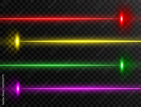 Laser Beam Set Colorful Laser Beam Collection Isolated On Transparent
