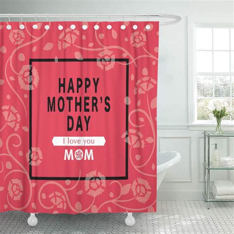 Ksadk Black Mother Mother S Day With Carnation Flowers Colorful Mom Shower Curtain Bathroom