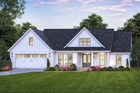 3 Bed Modern Farmhouse Plan With Just Over 1800 Square Feet Of Living