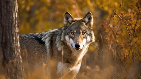 Wolf In Autumn Wallpaper Background Wild One Picture Wildlife Wild