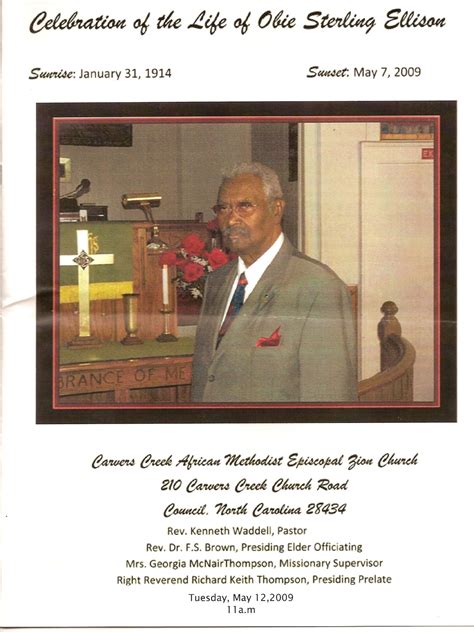 Obie Ellison Obituary 2009