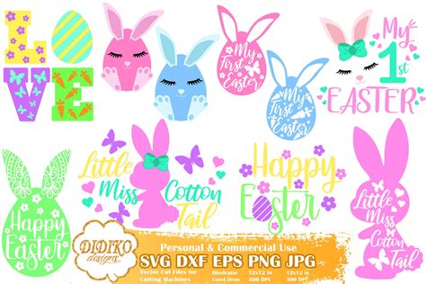 Easter Bundle SVG, Easter Bunny SVG File for Cricut - DIDIKO designs