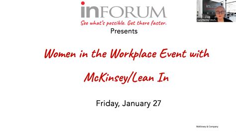 Inforum Presents Women In The Workplace With Mckinseylean In Twtbit