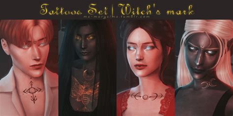 Tattoos Set Witch`s Mark Ms Mary Sims On Patreon Sims 4 Tattoos