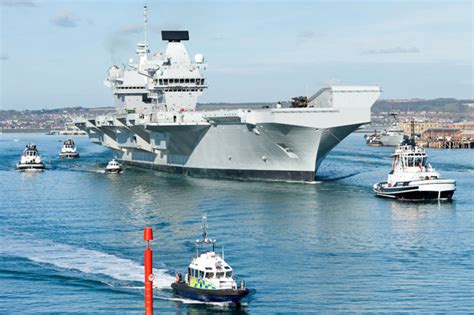 Hms Queen Elizabeth Leaves Portsmouth As Royal Navy Ship Starts Sea