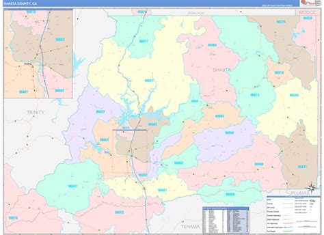 Shasta County Ca Wall Map Color Cast Style By Marketmaps Mapsales