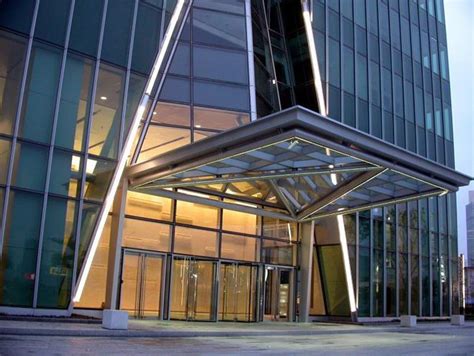 Entrance Canopy For Commercial Buildings Glass Metal Azia