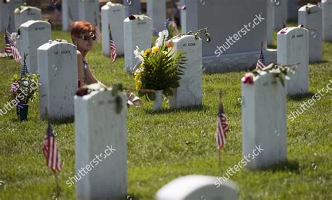 Woman Visits Grave Site Loved One Editorial Stock Photo Stock Image