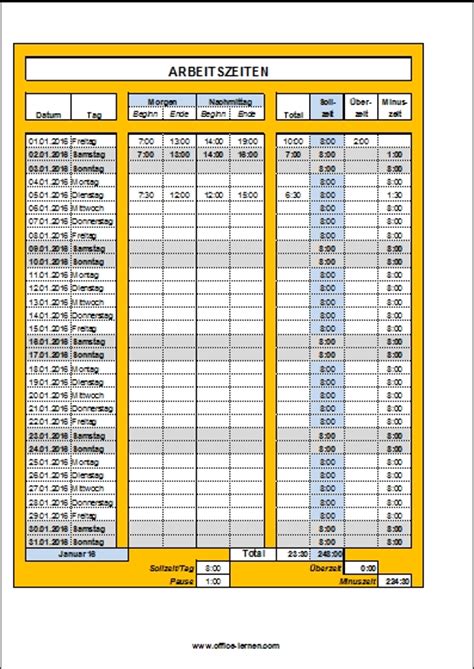 Mit diesen einstellungen werden nun automatisch die 12. Excel: Arbeitszeitnachweis Vorlagen 2019 - Excel Stundenzettel