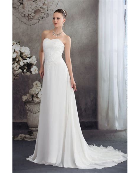 Simple Aline Chiffon Sweetheart Beach Wedding Dress Oph1223 1652