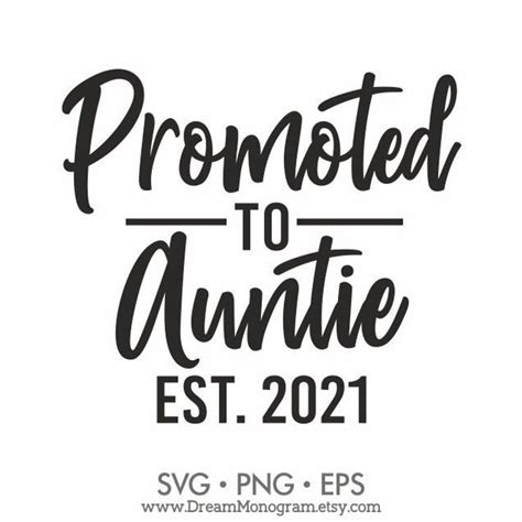 Promoted To Auntie Est 2021 Svg New Auntie Auntie To Be Etsy