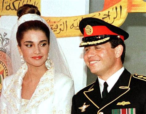 King Abdullah Ii Of Jordan And His Wife Queen Rania Married At The
