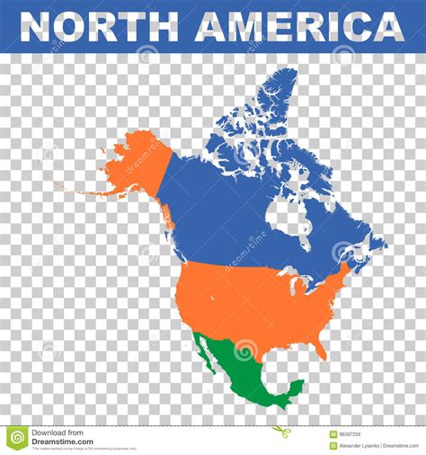 North America Vector Map Stock Vector Illustration Of