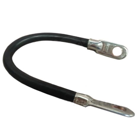 Black 14 Long 4 Gauge Battery Cable With Eyelet Connectors