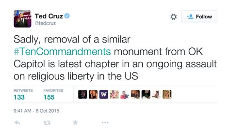Sen Ted Cruz Laments Removal Of Oklahomas Ten Commandments Monument