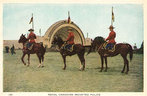 Vintage Postcard 1920s Royal Canadian Mounted Police Montreal Canada