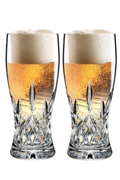 Waterford Crystal Lismore Pint Crystal Beer Glass Pair