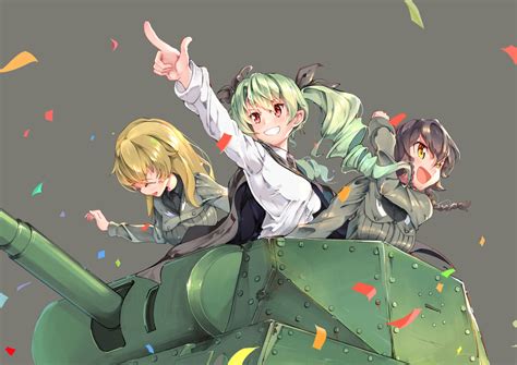 Anchovy Pepperoni And Carpaccio Girls Und Panzer Drawn By Tr Danbooru