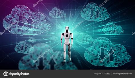 Ai Robot Using Cloud Computing Technology To Store Data On Online