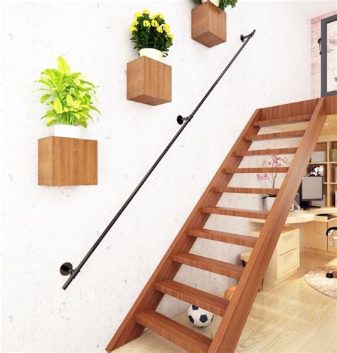 Black Pipe Handrail Stair Designs