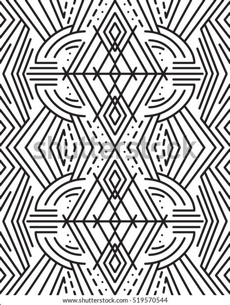 Vector Geometric Pattern Trendy Mono Line Stock Vector Royalty Free