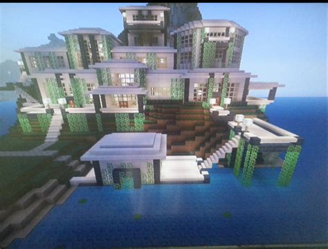 Mansion minecraft houses minecraft villa minecraft house plans modern minecraft houses minecraft structures minecraft houses blueprints our minecraft reproduction of the mount falcon manor house in ballina ireland. Modern Mansion With Boathouse - MCX360: Show Your Creation ...
