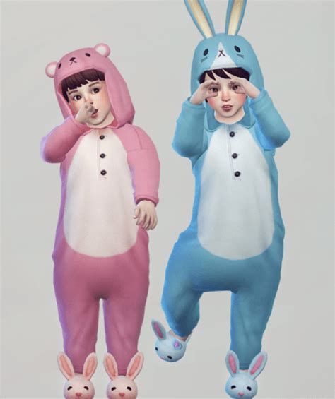 Imadako Toddler Animal Night Wear For The Sims 4 Sims Baby Sims 4