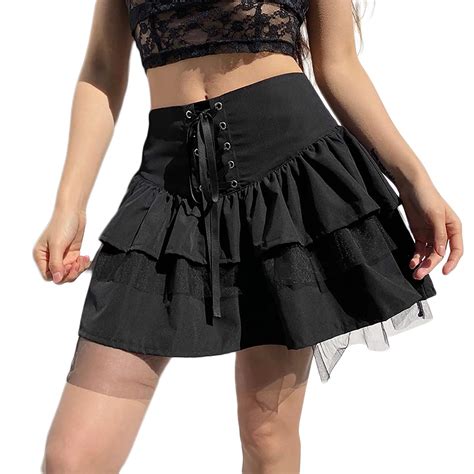 Buy Girls Women Harajuku Gothic Mini Skirts Punk Dark Academia