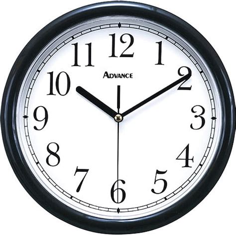 Advance 10 Inch Plastic Wall Clock Black