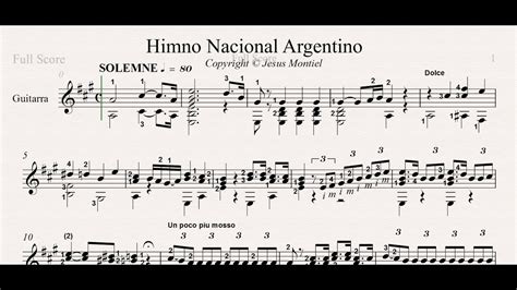 Himno Nacional Argentino Partitura Youtube