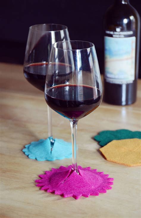 Diy No Sew Felt Wine Glass Coasters Curbly