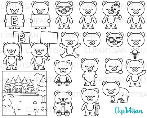 Digital Embroidery Embroidery Files Embroidery Patterns Bear Clipart