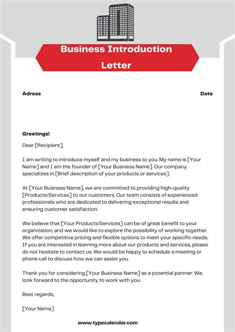 Free Printable Business Introduction Letter Templates Word Pdf
