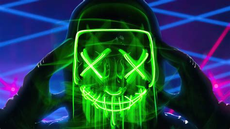 2560x1440 Neon Green Mask Triangle Guy 4k 1440p Resolution