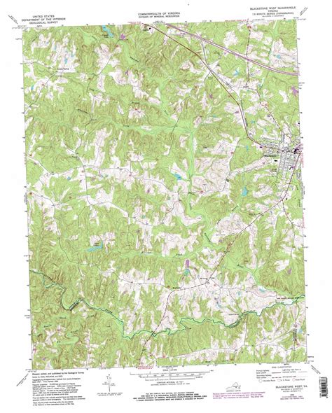 Blackstone West Topographic Map Va Usgs Topo Quad 37078a1