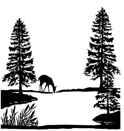 Pine Forest Silhouette At Getdrawings Free Download