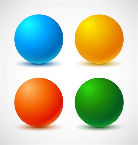 Set Of Colorful Balls Premium Vector