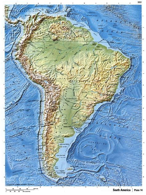 Mapa Detallado Relieve De América Del Sur América Del Sur Mapas Del