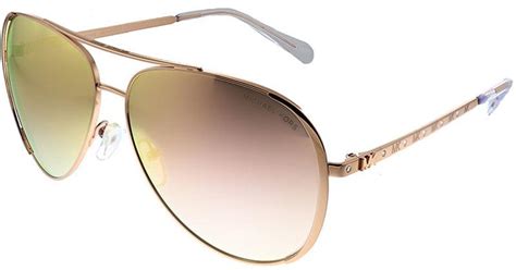 michael kors chelsea bright mk 1101b 11086f aviator sunglasses in rose gold metallic lyst