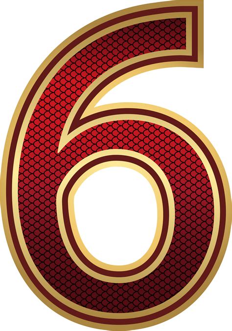 Gold Style Number Six Png Clip Art Image Gold Number Six Png Images