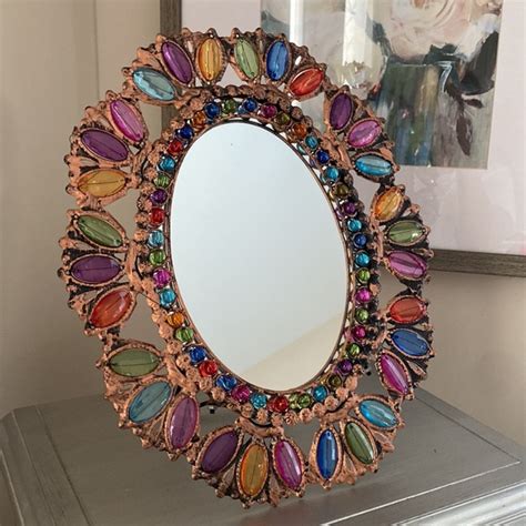 Pier 1 Wall Decor Pier Imports Oval Tabletop Jeweled Mirror With