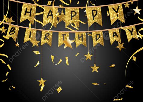 Birthday Celebration Black Gold Background Happy Birthday Black Gold