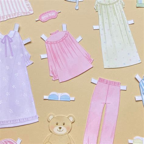 Paper Doll Printable Pdf Clothes Pajama Party Kids Toys Instant