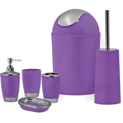 Sq Professional Purple Bathroom Accessory Set 6pc Purple Bathroom