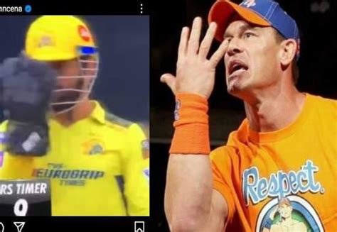 John Cena Reacts To MS Dhoni S You Can T See Me Gesture To Turn Down DRS In IPL