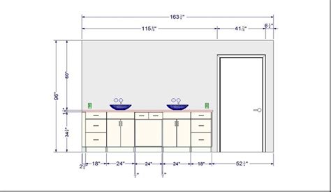 Full bathroom dimensions (bath / shower combination with toilet and sink) 5ft x 8ft (1.5m x 2.4m). Nice Standard Bathroom Vanity Dimensions Finally A Plinth ...