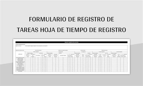Plantilla De Excel Formulario De Registro De Tareas Hoja De Tiempo De